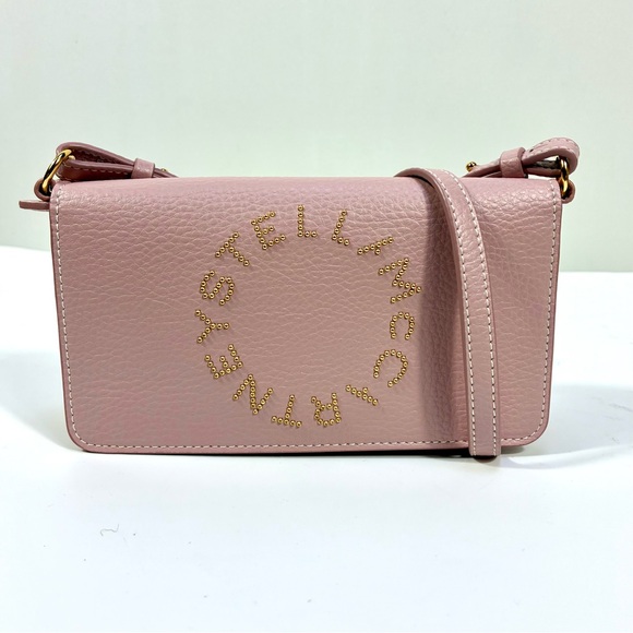 Stella McCartney Mini Logo Faux Leather Crossbody Bag Pale Mauve NEW - Picture 1 of 17